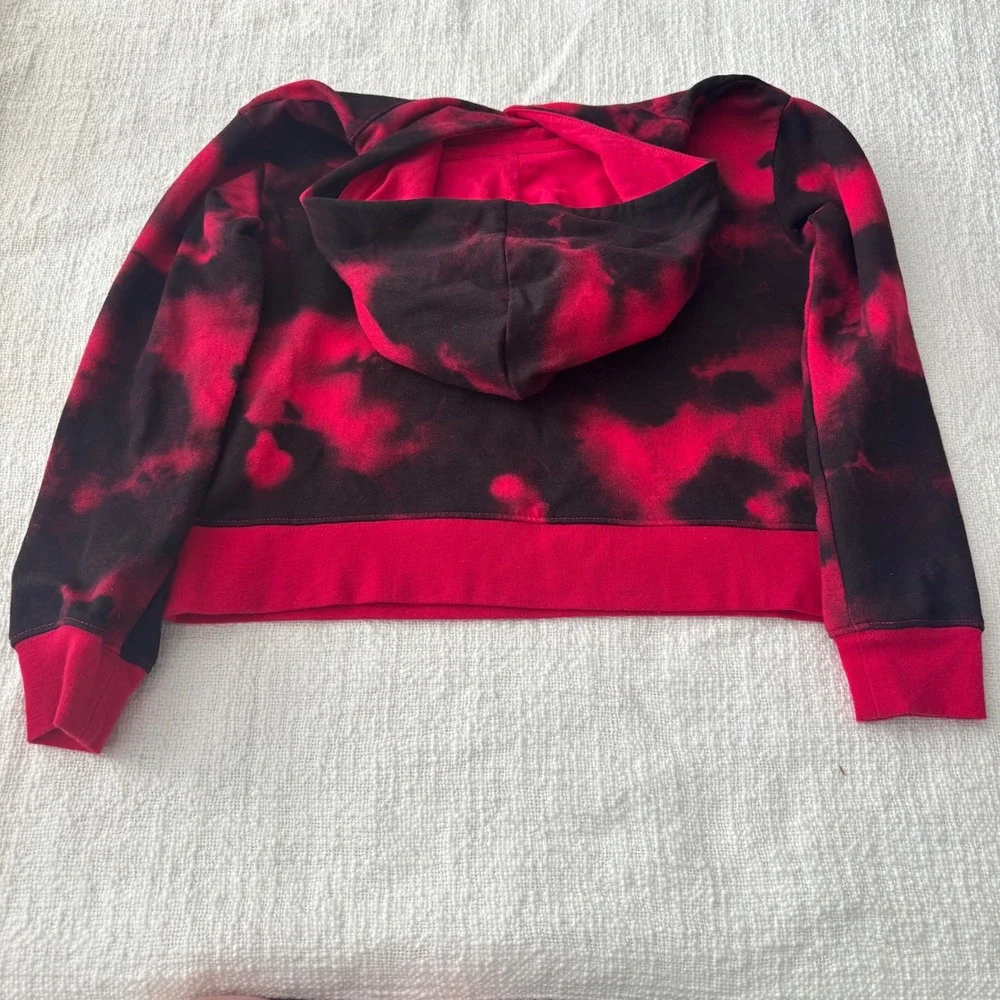 Jordan Kids Red Black Tie Dye Jumpman Pullover Hoodie Size 6 5-6 YRS